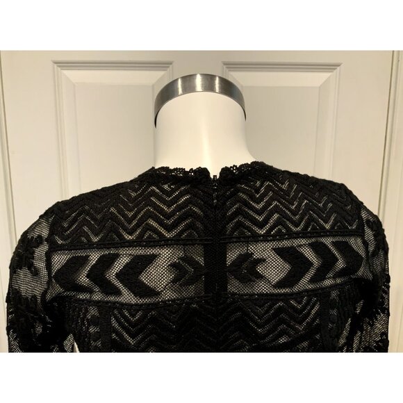 Isabel Marant x H&M Black Sheer Lace W/ Geometric Pattern Shirt , Size 4 - Picture 8 of 10